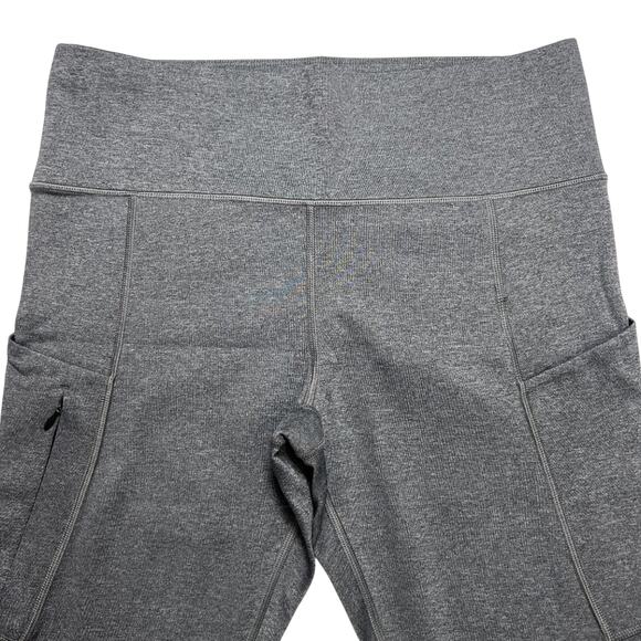 Athleta Up For Anything 7/8 Tights SIZE M Heather Gray Yoga Pant Zipper Pocket - Picture 6 of 13